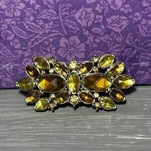 B82 Vintage Monet amber rhinestones open back Stones jewelry